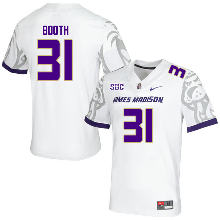 Men-Youth #31 Antoine Booth James Madison Dukes College Football Jerseys Stitched Sale-White